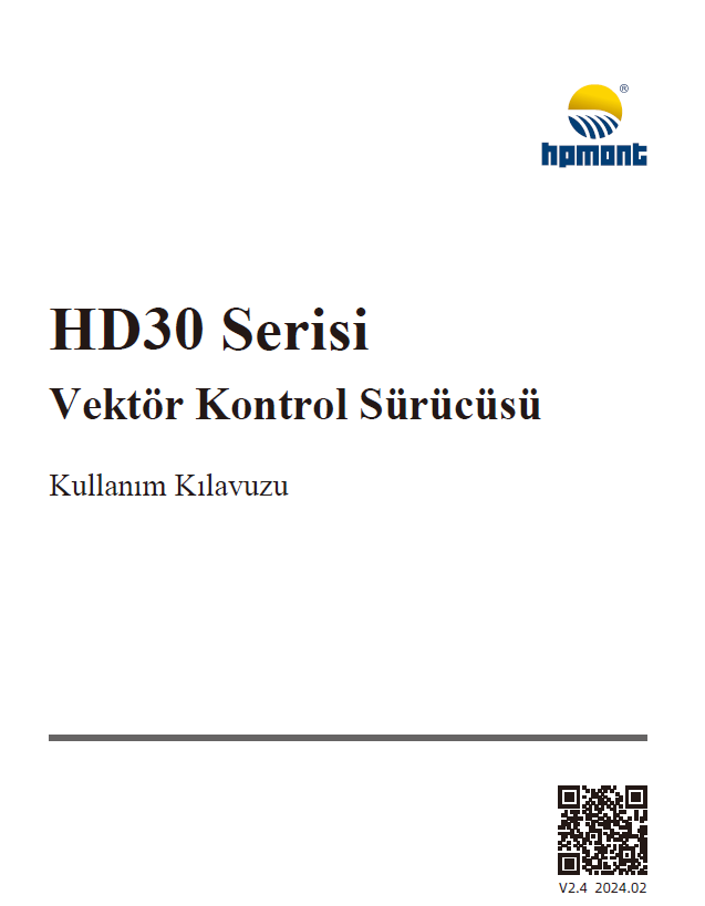 HD30 Series Vector Control Inverter User Manual-Turkish-V2.4-20240201